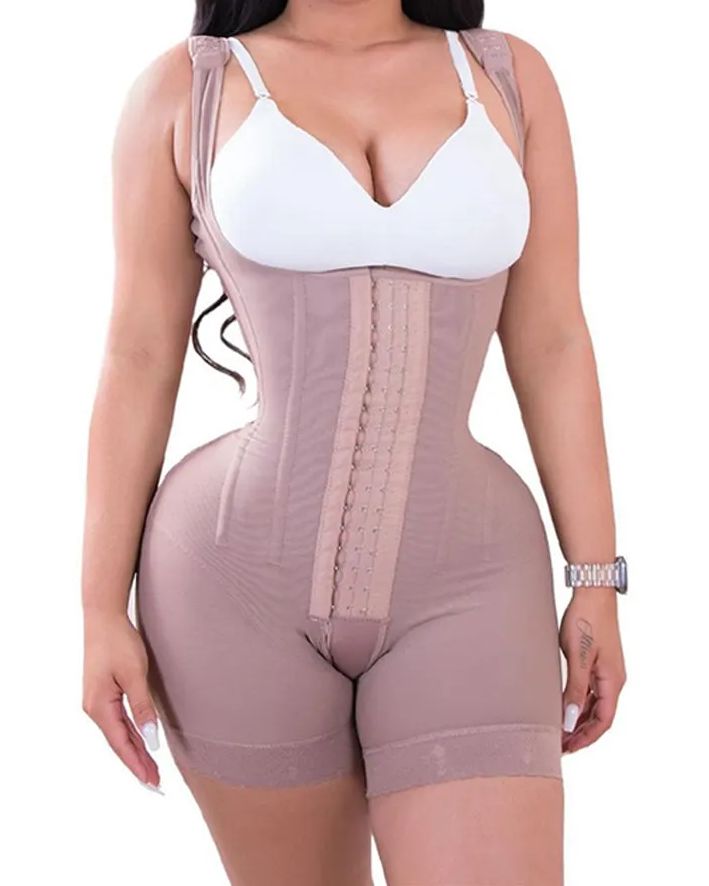 High Double Compression Garment Abdomen Control Hook And Eye Closure Tummy Control Adjustable Bodysuit