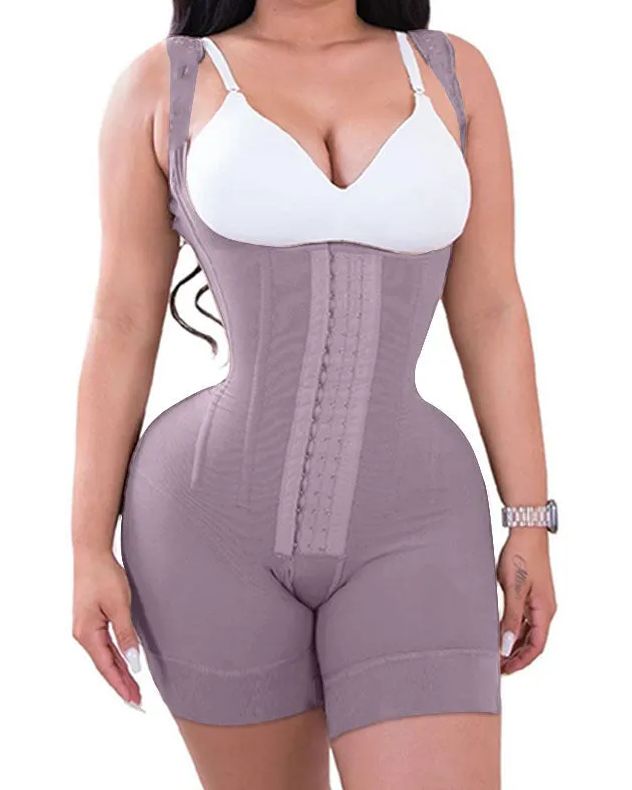 High Double Compression Garment Abdomen Control Hook And Eye Closure Tummy Control Adjustable Bodysuit