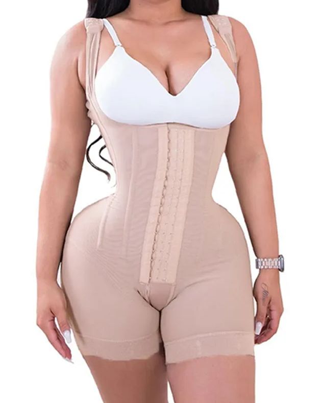 High Double Compression Garment Abdomen Control Hook And Eye Closure Tummy Control Adjustable Bodysuit